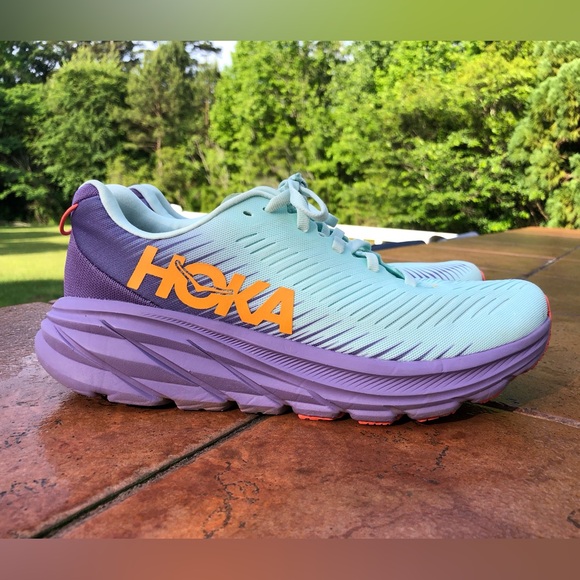 Hoka Shoes - HOKA Rincon 3 purple blue orange lightweight athletic shoes sneakers size 8 B
